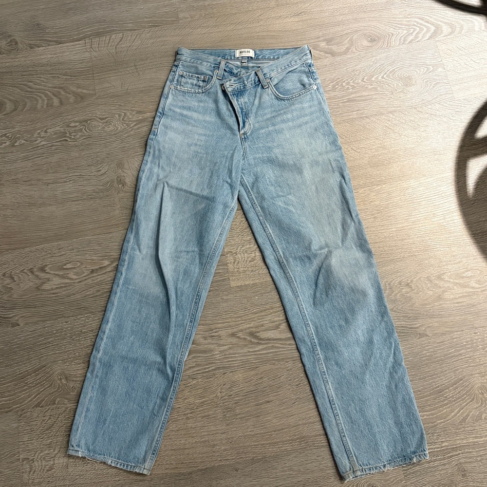 Agolde Light Blue Criss-Cross Baggy